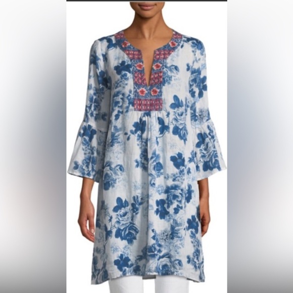 Johnny Was NWT Flare Sleeve Tunic Floral XL - Picture 1 of 9